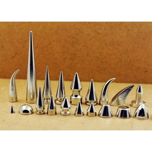10PCS/5PCS Brass/Alloy Silver Spikes Garment Rivet Studs Screw Back For Clothes Bag Shoes DIY Leather Craft Accessories