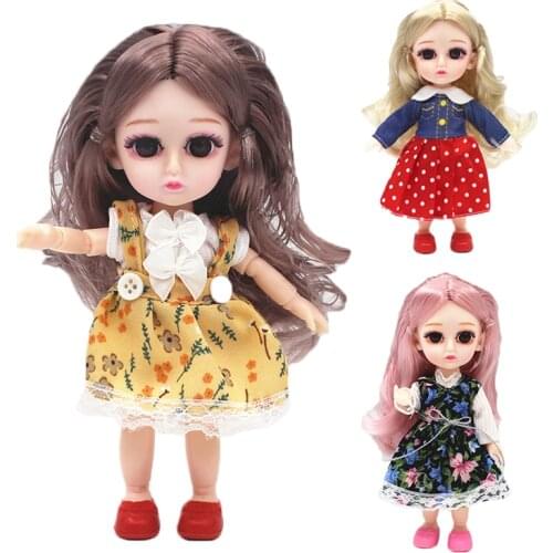 16cm BJD Dolls with Head 13 Movable Joints Mini 1/12 Princess Doll Toys Cute Baby Doll Toy For Girls Gifts