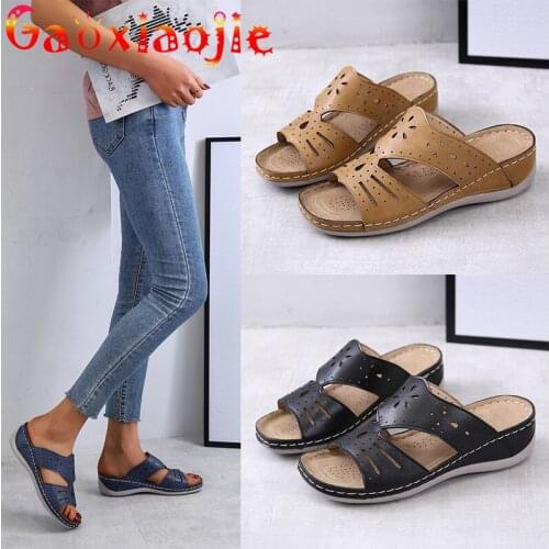 Women Slippers Wedge sandales women Flats 2021 Slides Ladies Shoes Summer Beach Home Causal Fashion Comfort Woman Shoes Open Toe