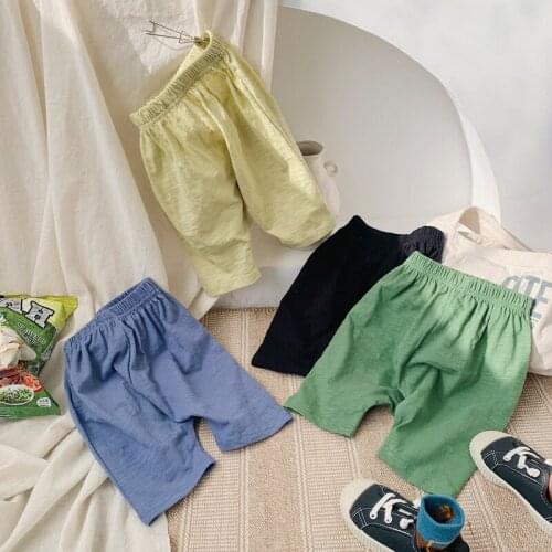 Kids Shorts 2021 Summer New Toddler Boys Casual Loose Cotton Short Pants Korean Big PP Soft Shorts For Boys 2-8 Y Baby Clothes