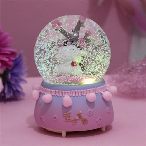 Snow lighting Crystal Globes lover Glass Music Box Glass Home decor Coffee Shop Decoration Christmas Valentines Day girls Gift