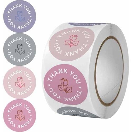 Thank You Flower Round shape Sticker 500pcs Scrapbook Envelope Seal Sticker Gift Flower Decoration Stationery Label Sticker
