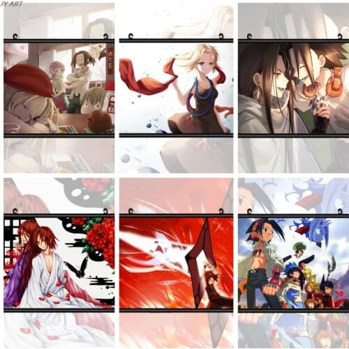 Shaman King Asakura Hao Kyouyama Anna Retro Wall Anime Poser Abstract Canvas Art Print Painting Modern Decor Picture Room Decor