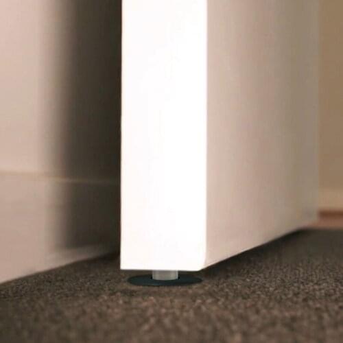 Ultra Thin Invisible Stainless Steel Black Door Stop Magnetic Floor Mount Hidden Automatic Suction Door Stopper Holder Catch