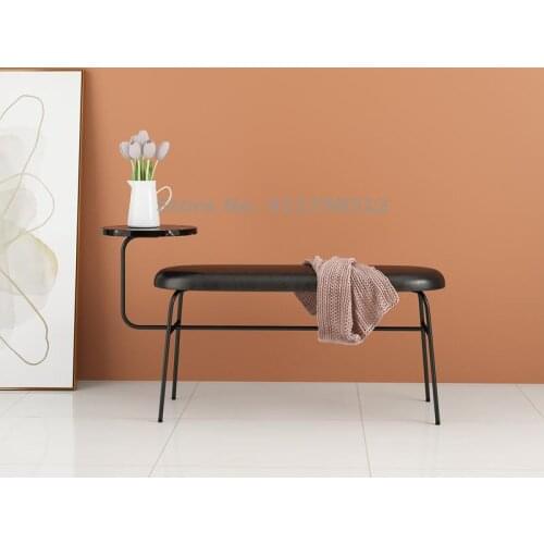 Light luxury simple modern sofa shoe changing stool Nordic home entrance door creative marble soft cushion cushion bench