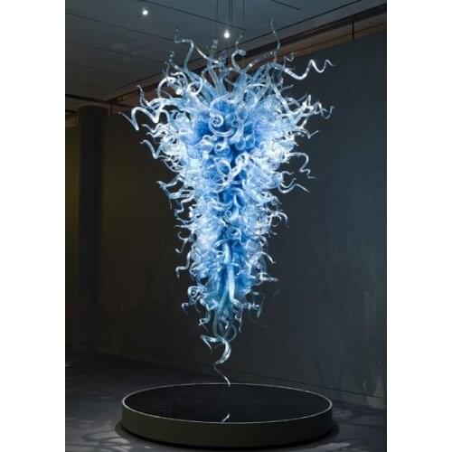 Free Shipping AC 120v/240v LED Bulbs Chihuly Style Led House Deco Blue Flush Mount Ceiling Light Fixture