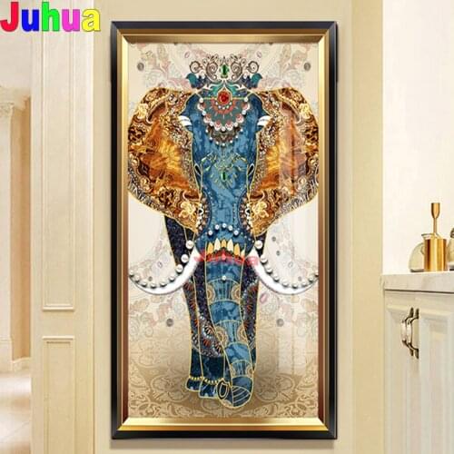 Top New living room Drill Elephant diamond painting Full Square Diamond Cross Stitch handmade diamond crystal Thailand Style Gif