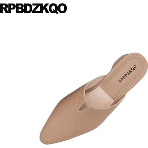 Korean ladies pointed toe designer casual sandals elegant low heels thick female fashion block size 4 34 pink shoes women 2018