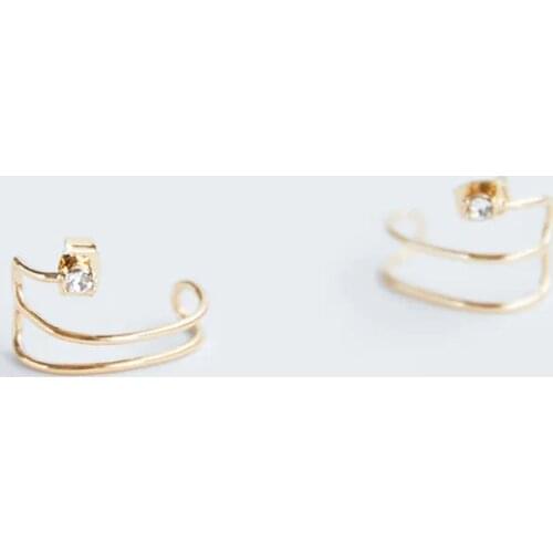 ZA Trendy Simple Gold Cute Small Ear clip Earrings For Women Vintage Geometric C Shape Statement Earring Jewelry Dropshipping