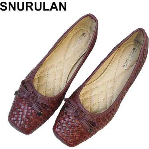SNURULAN 2020 Womens Flats Boat Shoes Slip-on Women Flats Office Ladies Shoes Soft Comfortable Plus Size