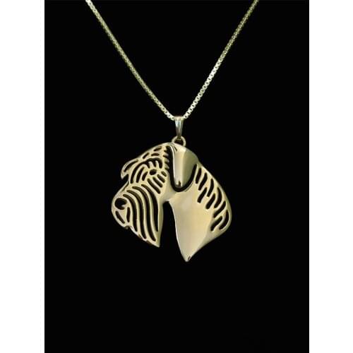Giant Schnauzer dog pendant necklace women gold silver plated statement