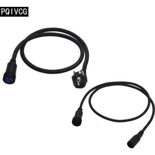 1 set /1M Waterproof plug 2.5mm² EU Waterproof cable with DMX cable 3-PIN Outdoor waterproof LED special plug par led
