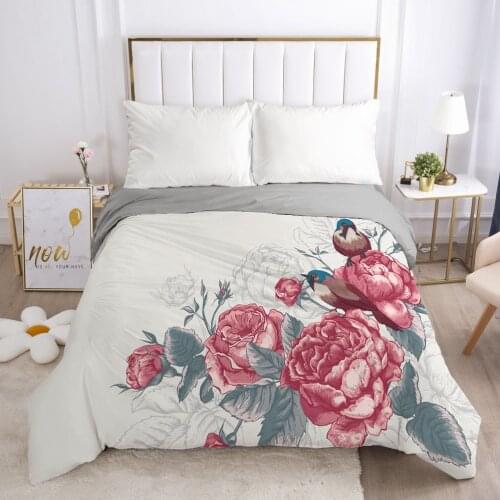 1PCS Duvet Cover Comforter/Quilt/Blanket Case King/Double 3D HD Printed with Zipper 200x220/220x240 Bedding Simple Gray Fowler