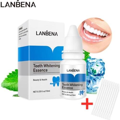 10ml Teeth Whitening Essence Oral Hygiene Cleaning Remove Plaque Stain Tooth Brighten Liquid With Cotton Swabs Bleaching Dental