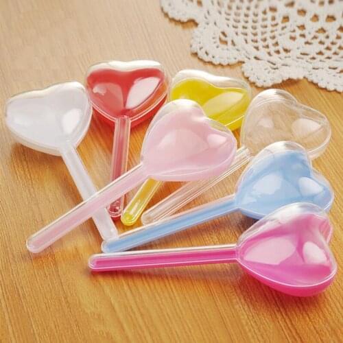 12pcs/lot Multicolor Transparent Plastic Heart Shape Candy Box Baby Shower Kid Birthday Chocolate Gift Box