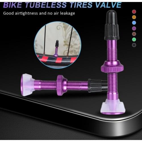 2pcs 40mm Tubeless Valve Stem F/V Presta Valve Aluminum Alloy Tubeless Tire Valve with Cap Mountain Bike Road Bike Tire Parts