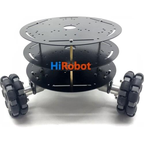 3WD Round Top Car, with 100mm Omni Wheels, Stainless Steel Frame, High torque motor, for DIY Toy Robot car