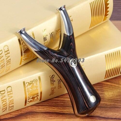 440 Stainless Steel Dragonscale Solid Wood Slingshot Flat Rubber Band Bow Recurve Accurate Outdoor Hunting Catapult