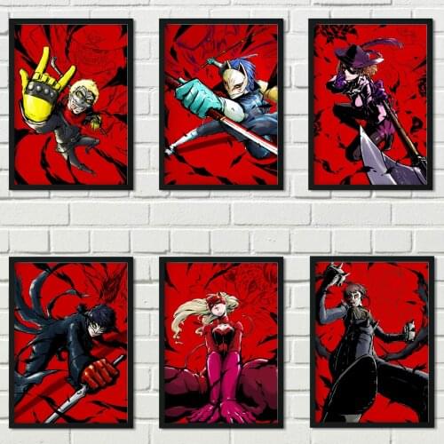 Persona 5 Poster P5 Anime Figure Game Ren Amamiya Wall Art Canvas Painting Nordic Posters Prints Pictures For Room Decoration