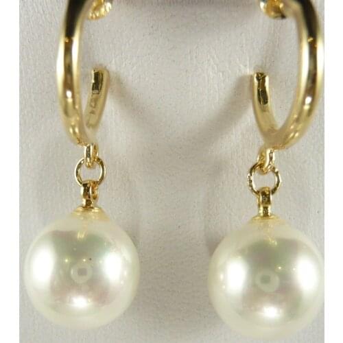 6 choix gros charme 12 mm orange / vert / argent / brown / jaune / blanc shell perle 18kgp boucles d'oreilles # 002