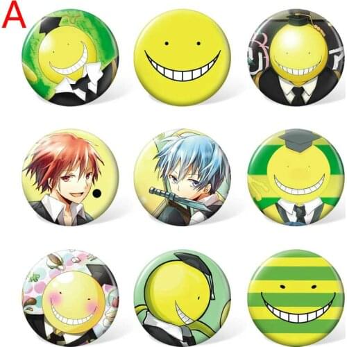 9pcs 58mm Assassination Classroom Korosensei Cartoon Badge Anime Brooch Pin