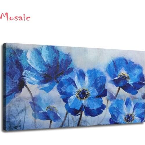 Blue Flowers diamond painting cross stitch kits Still Life Diamond embroidery mosaic painting Poppy Florals home Decoration