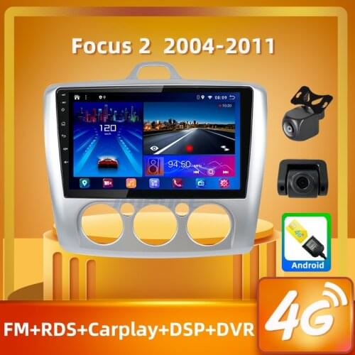 PEERCE For ford focus 2 Mk2 2004-2011 4G+64G Android 10.0 DSP Car Radio Multimedia Video Player Navigation GPS RDS 2din 1din dvd