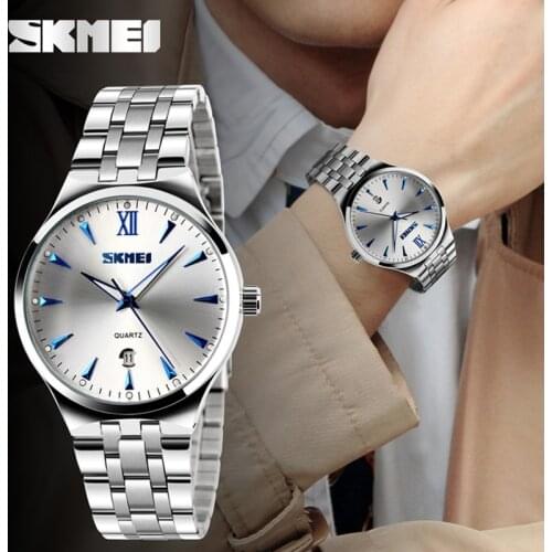 SKMEI Men Top Brand Luxury Brand Watch Fashion Casual Quartz Business Clock Stainless Steel Band Wristwatch Relogio Masculino