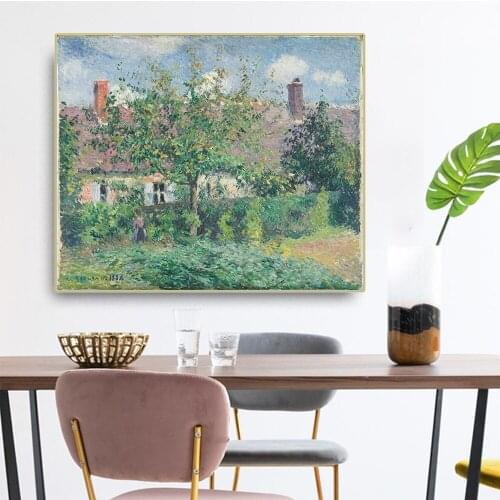 Citon Camille Pissarro《Peasant house at eragny》Canvas Oil Painting Artwork Picture Modern Wall Decor Home Living room Decoration