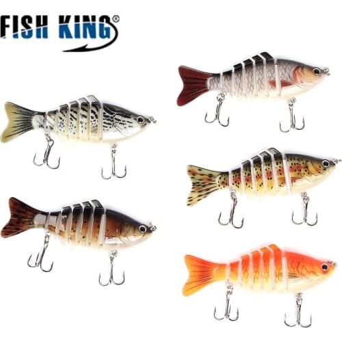 FISH KING 1pcs 10cm/15.5g Sinking Wobblers 7 Segments Fishing Lures Multi Jointed swimbait Hard Bait For Freshwater Isca