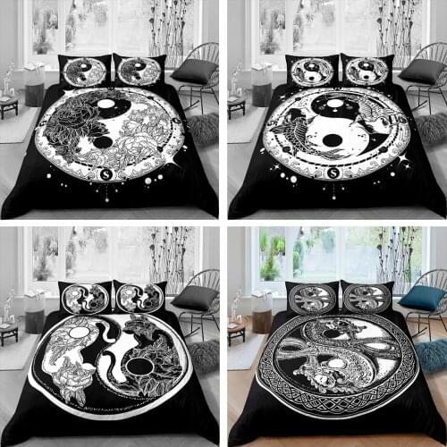TAIJI BAGUA Bedding Set 2/3Pcs Duvet Cover & Pillowcase(s) 3D Printed Quilt Cover Home Textile Gift
