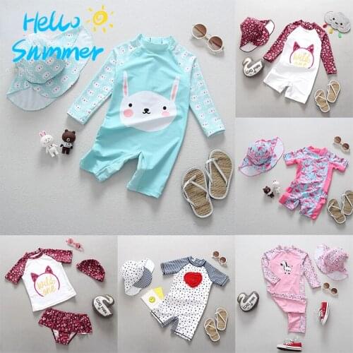 Swimsuit Baby Girl One Piece Cartoon Print UPF50+ Girls Swimwear Infant Bathing Suit Child Children Swimming Suit Beachwear Kids