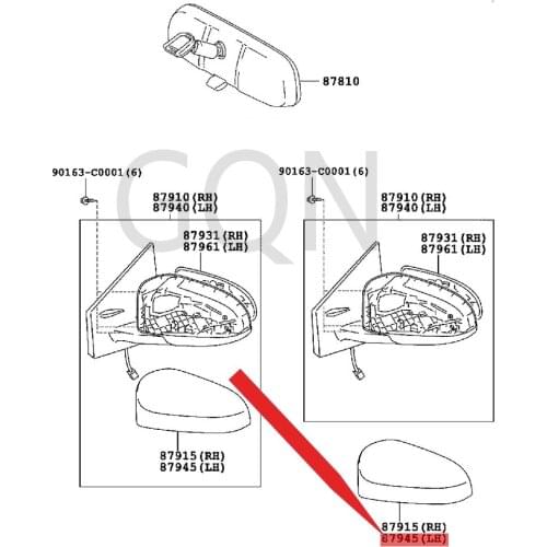 Left side car exterior mirror cover 2013-Toy ota YAR IS mirror rear cover. L left and right size mirror rear cover