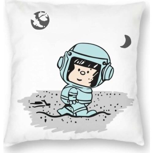 Mafalda Astronaut Dream Comic Pillow Case Decoration Cute Kawaii Cartoon Cushions Throw Pillow for Home Double-sided Printing