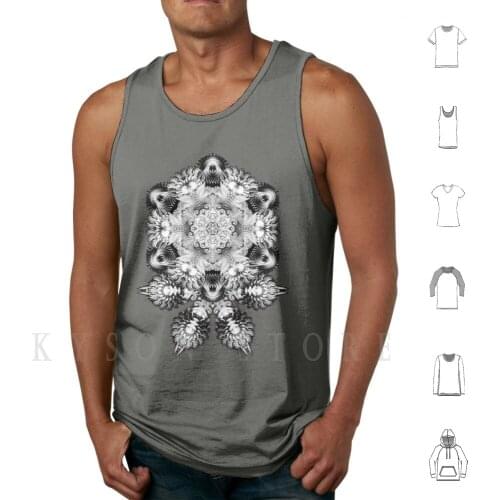 Fractalicious Tank Tops Vest 100% Cotton Fantasy Feathers Fractal Psychedelic Tribal Totem Symmetry Mayan
