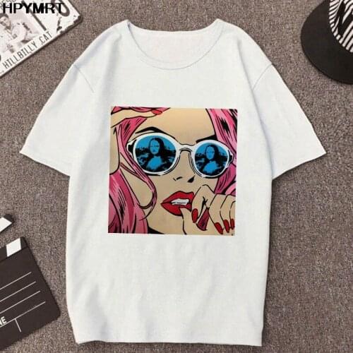 Fashion Girl with glasses Summer 2020 New Harajuku T Shirt women Punk Aesthetics Tshirt Printed Casual Streetwear Tops t-shirt