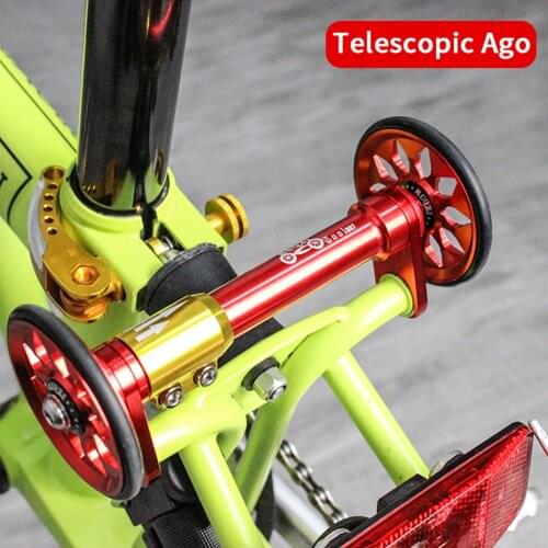 MUQZI Folding Bicycle Easy Wheel Extension Rod for Telescopic Rear Cargo Rack Easywheel Aluminum Alloy Parts Installation Access