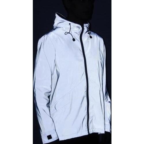 Mens 3M Reflective Jacket Thermal Fleece Waterproof Windbreaker Coat Hip Hop Jacket for Couples