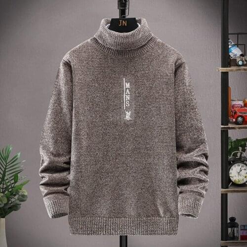 Autumn new mens high neck chenille sweater youth trend fashion personality two-lapel sweater