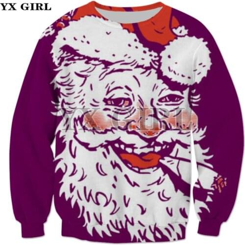 2018New year Christmas Sweatshirt Funny hats 3d Festival celebrate Print Creative Pattern Pullover 2018 New Fashion Men/Women-8