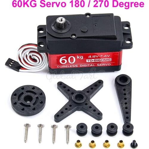 NEW 60KG 180 / 270 Degree High Torque TD-8160MG Coreless Servo Digital Servo Mental Gear for RC servo Car RC Robot