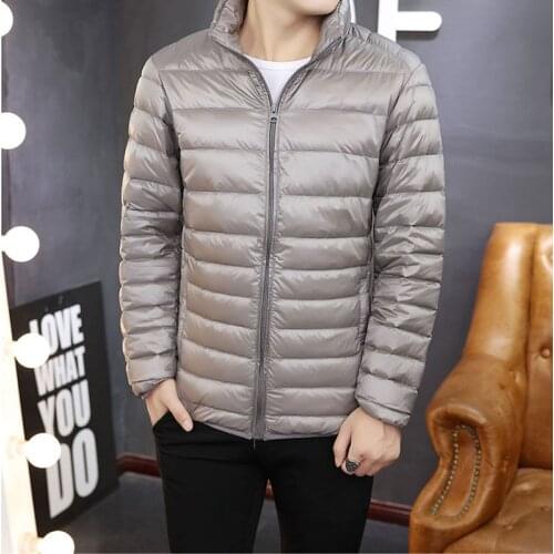 New Autumn Winter Men Duck Down Jacket Ultra Light Thin Plus Size Spring Down Jackets Men Stand Collar Parka Outerwear Coat XXXL