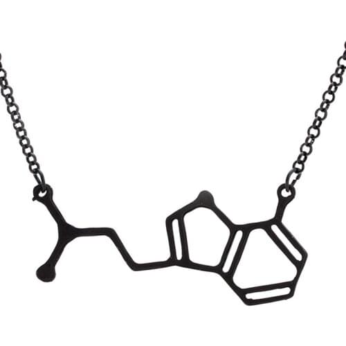 The Chemical Formula Necklace Fashion Simple Necklace Alloy Necklace For Women Gold/Silver/Black Free Shipping 12pcs/lot