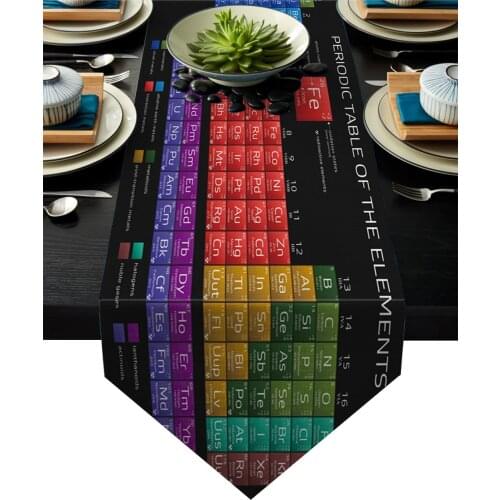 Periodic Table Of Elements Chemistry Table Runner Table Flag Home Party Decorative Tablecloth Table Runners