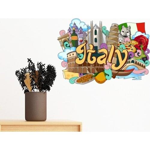 Pisa Milan Cathedral Italy Graffiti Removable Wall Sticker Art Decals Mural DIY Wallpaper for Room Decal