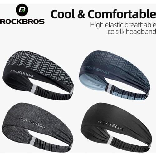 ROCKBROS Sports Bike Sweatband Men Women Yoga Hair Bands Breathable Elastic Cycling Headband Strap Safety Running Headwear Wrap