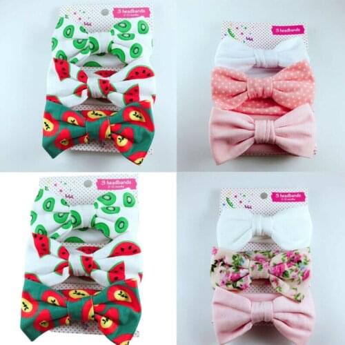 Floral Headband Girls Baby Elastic Bowknot Accessories Hairband Set New Arrival Elastic Hair Band Baby Girls Hair Set