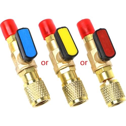 Drop Ship 1/4" Male to 1/4" Female SAE Straight Ball Valve AC Charging For R22 Refrigerant