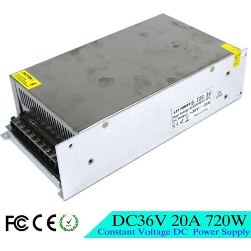 Regulated Adjustable DC Power Supply 36v 20a 720W SMPS LED DriverTransformer AC110V 220V TO DC36V USP for LED Light CNC Stepper
