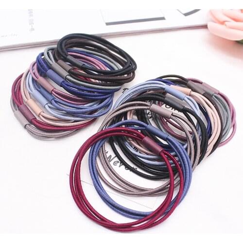 10Pcs/lot Colorful High Elasticity Simple Hair Rope Scrunchie Women Girls Elastic Hair Rubber Bands Accessories Ties Hair Ring